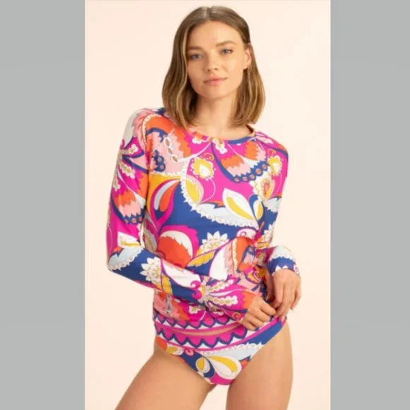Trina Turk Sevilla Swim Shirt Long Sleeve NWT - Picture 1 of 16